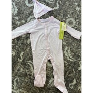 Mambu Baby Bamboo Sleeper And Hat Pink 0-3 Months